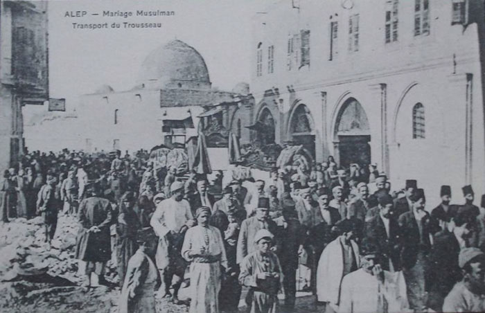 Aleppo Moslem marriage procession